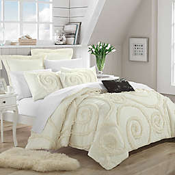 Chic Home Rosalinda 7-Piece Queen Comforter Set in Beige