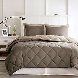 Madison Park Essentials Larkspur 3M Scotchgard 3-Piece Full/Queen Comforter Set in Brown