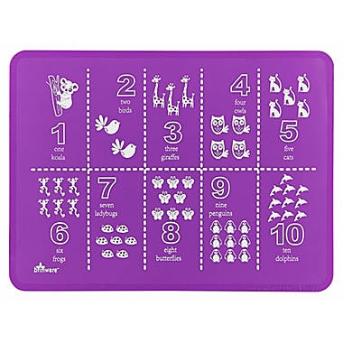 Brinware ABC & 123 Silicone Placemat Set in Pink/Purple (Set of 2). View a larger version of this product image.