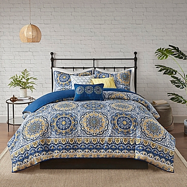 Madison Park Tangiers King/California King 2-in1 Duvet Cover Set in Blue. View a larger version of this product image.
