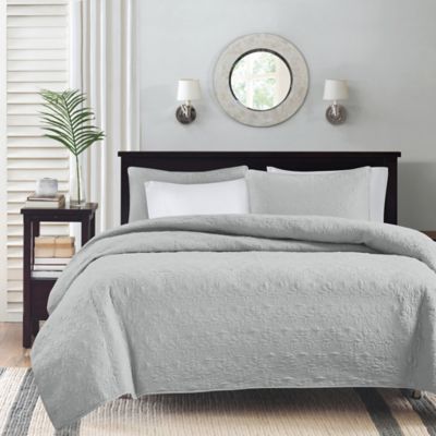 Madison Park Quebec 2-Piece Twin/Twin XL Coverlet Set in Grey