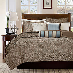 Madison Park Aubrey Quilted 6-Piece Full/Queen Coverlet Set in Blue