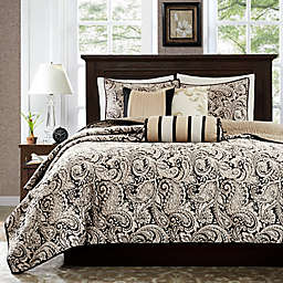 Madison Park Aubrey Quilted 6-Piece King/California King Coverlet Set in Black