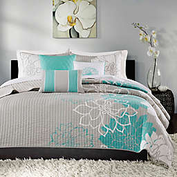 Madison Park Lola King/California King Quilted Coverlet Set in Aqua