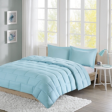 Intelligent Design Avery Seersucker Down Alternative Twin Comforter Mini Set in Aqua. View a larger version of this product image.