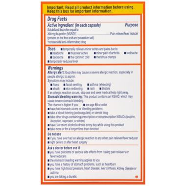 Motrin&reg; IB 120-Count 200 mg Liquid Gel Capsules. View a larger version of this product image.