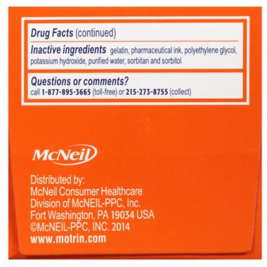 Motrin&reg; IB 120-Count 200 mg Liquid Gel Capsules. View a larger version of this product image.