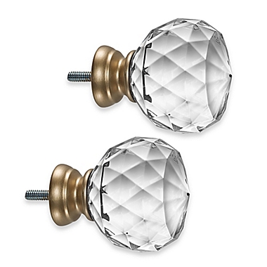 Cambria&reg; Premier Complete Faceted Ball Finials in Warm Gold (Set of 2). View a larger version of this product image.