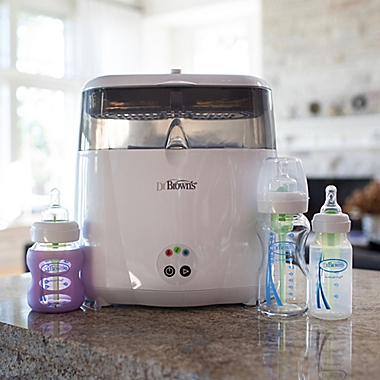 Dr. Brown&#39;s&reg; Deluxe Electric Steam Bottle Sterilizer in White/Grey. View a larger version of this product image.