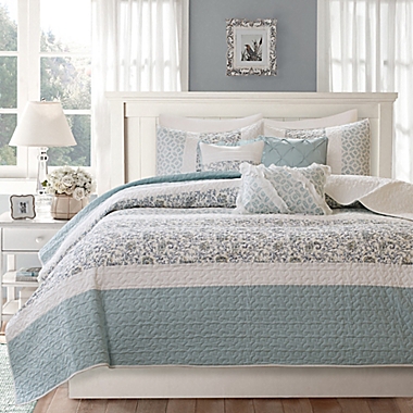Madison Park&reg; Dawn 6-Piece Full/Queen Coverlet Set in Blue. View a larger version of this product image.