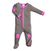 baby deedee&reg; Size 12-18M Quilted Sleepsie&reg; Footed Pajama in Grey/Pink