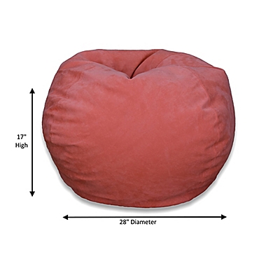 Large Microsuede Bean Bag Chair in Coral. View a larger version of this product image.