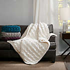 Alternate image 3 for Madison Park Ruched Faux Fur Throw Blanket in Ivory