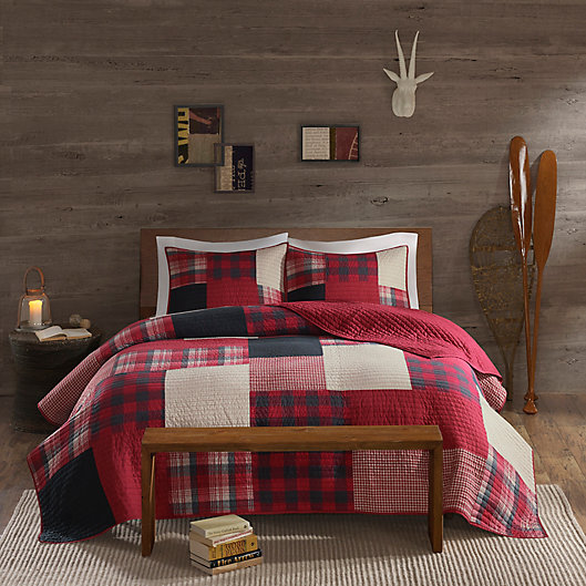 Alternate image 1 for Woolrich® Sunset Reversible Coverlet Set in Red