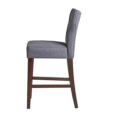 Madison Park Avila Tufted Back Counter Stool in Grey. View a larger version of this product image.