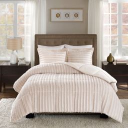Madison Park Duke Faux Fur 3-Piece Comforter Set