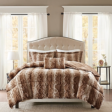 Madison Park Zuri Faux Fur 4-Piece Comforter Set. View a larger version of this product image.
