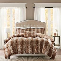 Madison Park Zuri Faux Fur 4-Piece Comforter Set