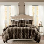 Madison Park&reg; Zuri Faux Fur 4-Piece King/California King Comforter Set in Chocolate