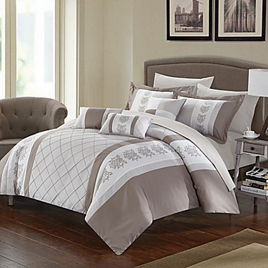 Chic Home Adam 10-Piece King Comforter Set in Beige. View a larger version of this product image.