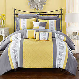 Chic Home Adam 10-Piece Queen Comforter Set in Yellow