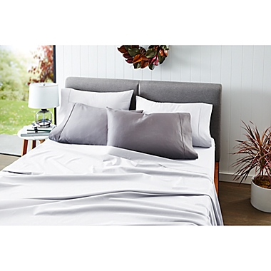 Therapedic&reg; Wholistic&trade; 400-Thread-Count Performance Sateen Twin Sheet Set in White. View a larger version of this product image.