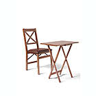 Alternate image 1 for Bee &amp; Willow&trade; Padded Folding Chair in Walnut/Brown Faux Leather