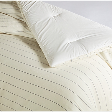 Studio 3B&trade; 3-Piece King Pinstripe Comforter Set in Coconut Milk/Navy. View a larger version of this product image.