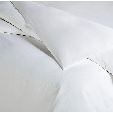 Studio 3B&trade; Woven Stripe 3-Piece Full/Queen Duvet Cover Set in White. View a larger version of this product image.