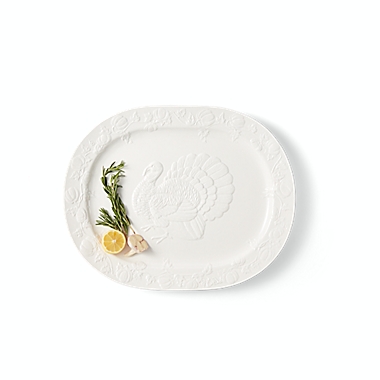 Harvest Turkey 20-Inch Oval Serving Platter in White. View a larger version of this product image.