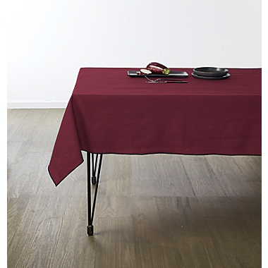 Studio 3B&trade; Merrowed Linen Blend 60-Inch x 104-Inch Oblong Tablecloth in Wine. View a larger version of this product image.