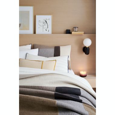 Studio 3B&trade; 3-Piece Full/Queen Pinstripe Duvet Cover Set in Coconut Milk/Navy. View a larger version of this product image.