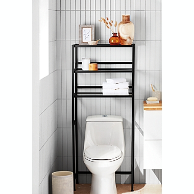 Studio 3B&trade; Mercer Over-the-Toilet Space Saver in Black. View a larger version of this product image.