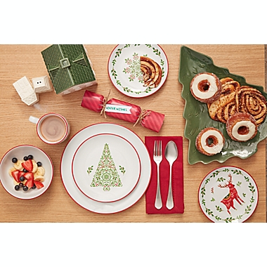 Bee &amp; Willow&trade; Christmas Appetizer Plates in White/Red (Set of 4). View a larger version of this product image.