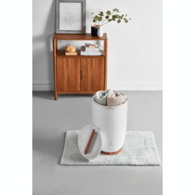 Haven&trade; Towel Warmer in White/Wood. View a larger version of this product image.