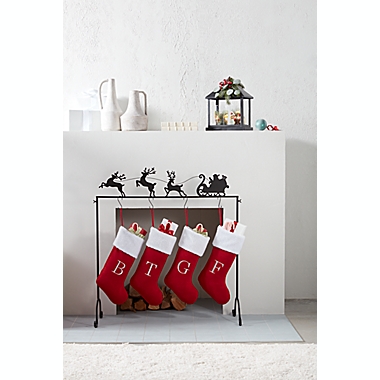 Bee &amp; Willow&trade; Freestanding Sleigh Christmas Stocking Stand in Black. View a larger version of this product image.