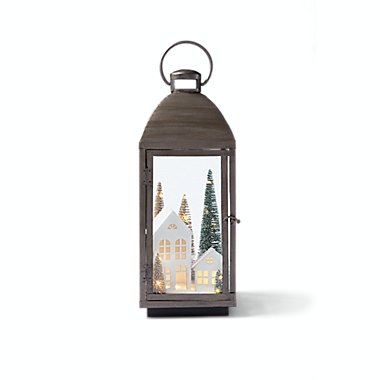 Bee & Willow&trade; Trees and Houses Pre-Lit LED Terrarium Christmas Lantern. View a larger version of this product image.