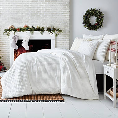 Bee &amp; Willow&trade; Waffle Grid 3-Piece King Comforter Set in Coconut Milk. View a larger version of this product image.