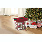 Alternate image 5 for Winter Wonderland 36-Count Ornament Storage Box with Tray in Red/Green