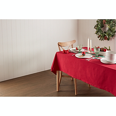 Bee &amp; Willow&trade; Solid Hemstitch 60-Inch x 84-Inch Rectangular Tablecloth in Red. View a larger version of this product image.