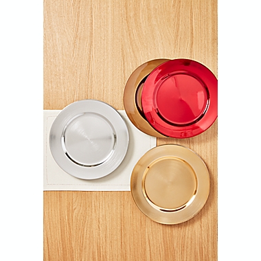Simply Essential&trade; Charger Plates in Silver (Set of 6). View a larger version of this product image.