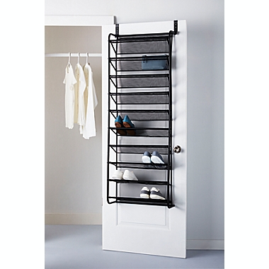 Simply Essential&trade; 10-Tier Over-the-Door Metal Shoe Rack in Black. View a larger version of this product image.