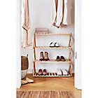 Alternate image 1 for Squared Away&trade; 4-Tier Foldable Wood Shoe Rack in Brown