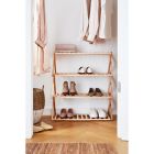 Alternate image 1 for Squared Away&trade; 4-Tier Foldable Wood Shoe Rack in Brown