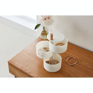 Squared Away&trade; 3-Tier Trinket Tray in Coconut Milk. View a larger version of this product image.