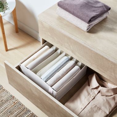 Squared Away&trade; 7-Compartment Drawer Organizer in Oyster Grey. View a larger version of this product image.