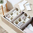 Alternate image 1 for Squared Away&trade; 8-Compartment Canvas Drawer Organizers in Oyster Grey (Set of 2)