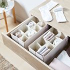 Alternate image 1 for Squared Away&trade; 8-Compartment Canvas Drawer Organizers in Oyster Grey (Set of 2)