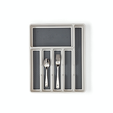 Simply Essential&trade; Large Flatware Organizer in Light Grey/Dark Grey. View a larger version of this product image.