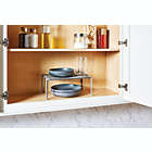 Alternate image 1 for Squared Away&trade; Expandable Metal Mesh Cabinet Shelves in Matte Nickel (Set of 2)